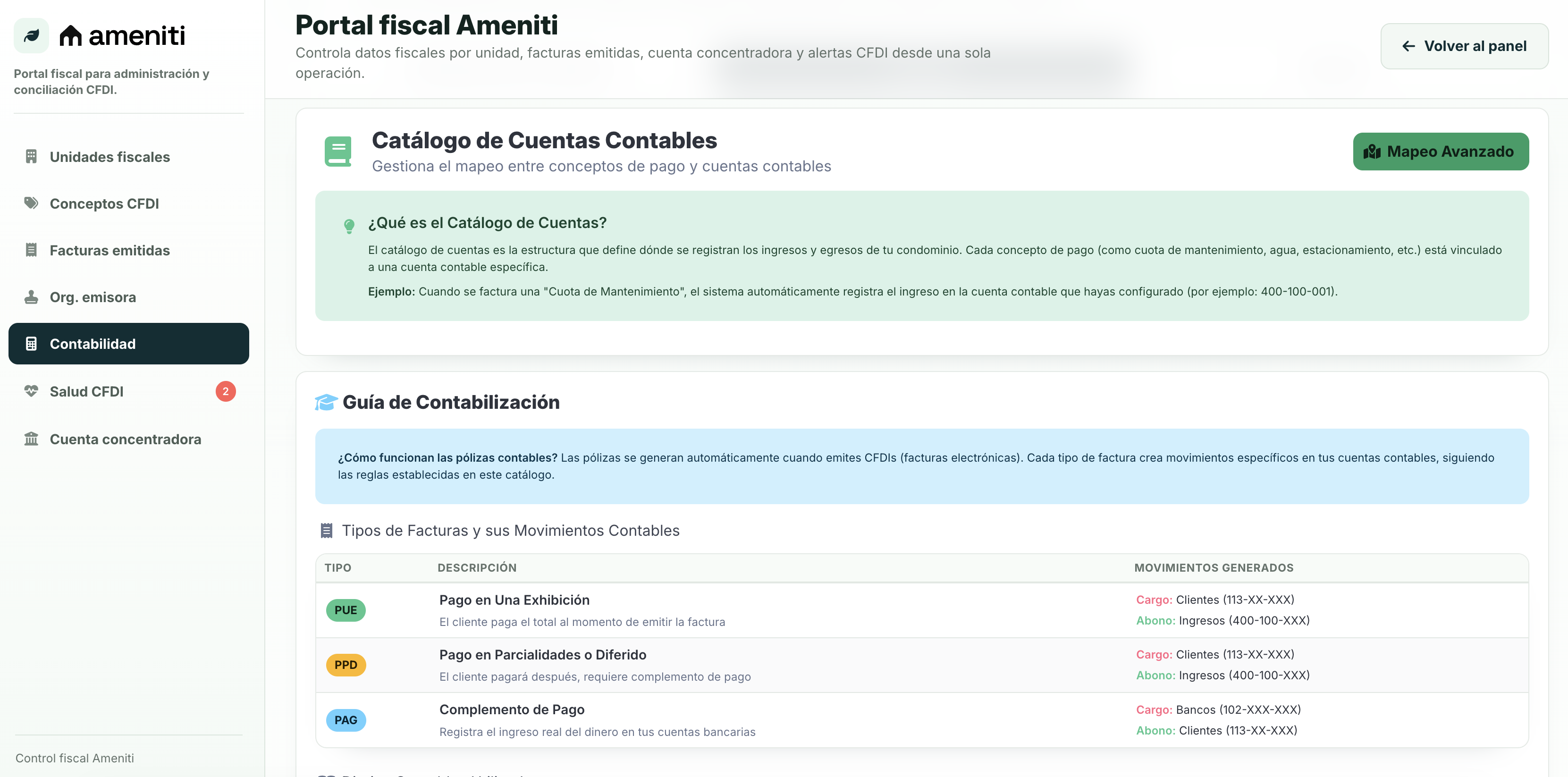 Asientos y pólizas contables en Ameniti